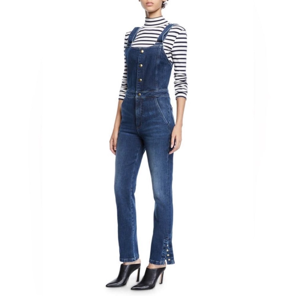FRAME Denim Parisian Straight-Leg Denim Jumpsuit / Overalls